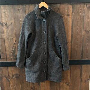 Marmot Gray Wool Button Down Coat Women’s Size L